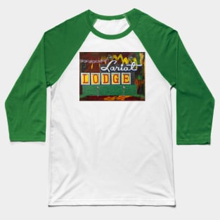 Abstract Neon Landmark Series: Lariat Lodge Baseball T-Shirt